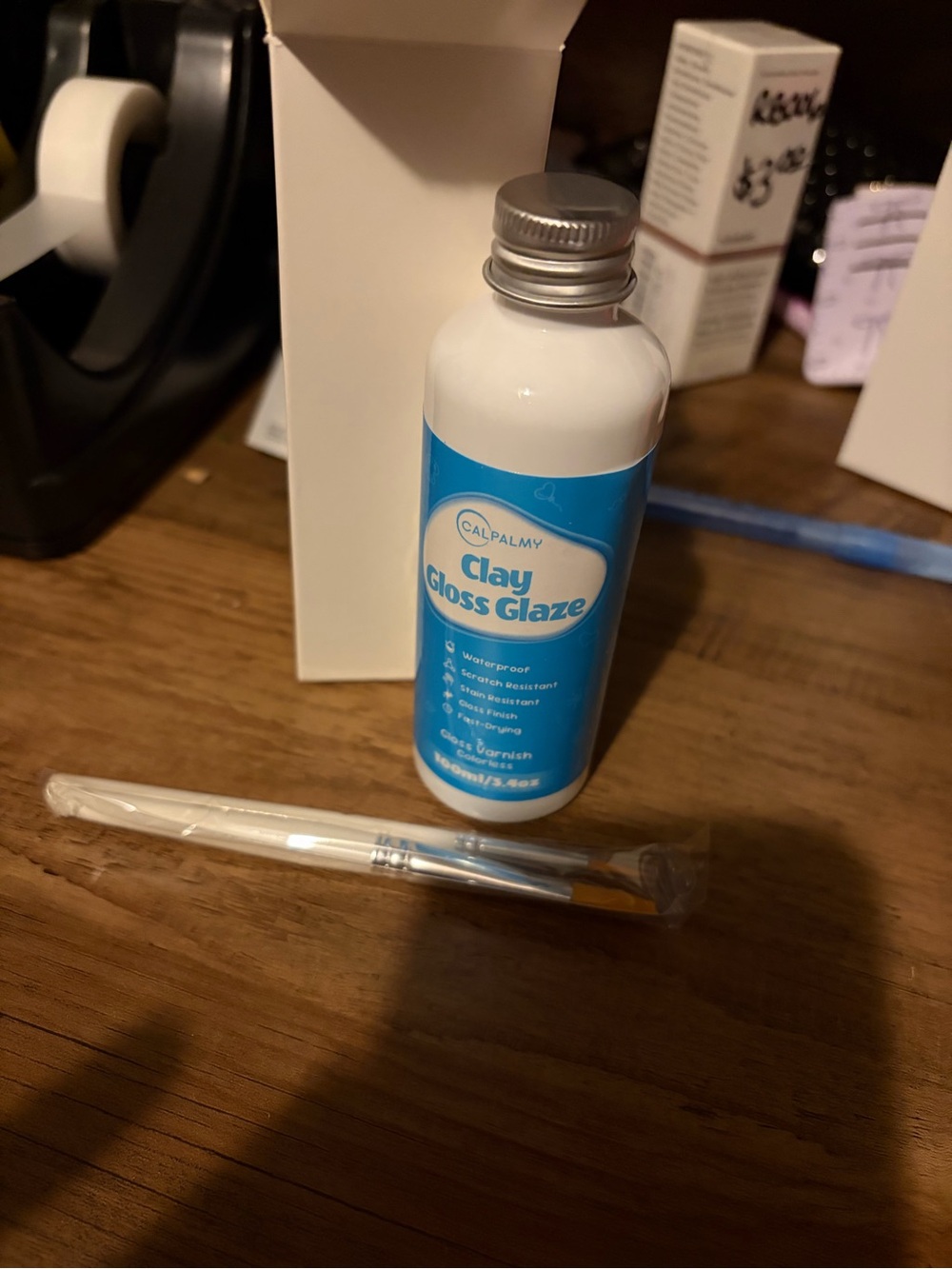 2 bottles of Clay Gloss Glaze - White Bottle